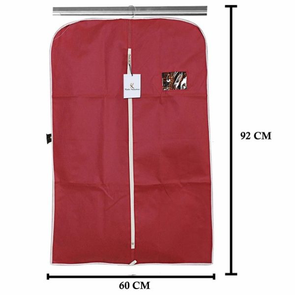 Kuber Industries Non Woven Coat / Blazer / Dress Cover - Red - Image 4