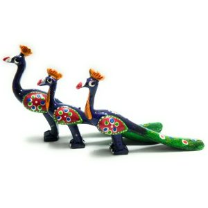 Set of 3 handmade peacock