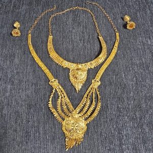Gold Plated 4 Piece Ethnic Necklace Set for Women
