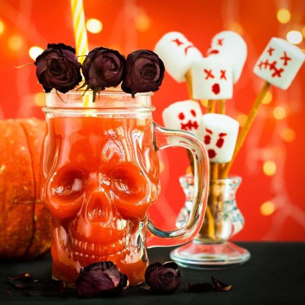 Skull Head Glass 350 ML Mason Jar with Straw - Image 4