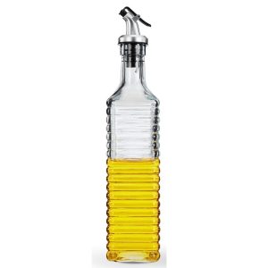 Ribbed Glass Leak Proof Premium Oil Dispenser (500 ml)