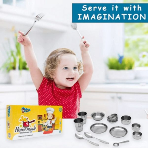 SUNNY Homemade kitchen set 12 pieces stainless steel kitchen set for kids - Image 4