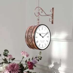 Metal Vintage Double Sided Antique Wall Clock / Station Clock (12 - Inch)