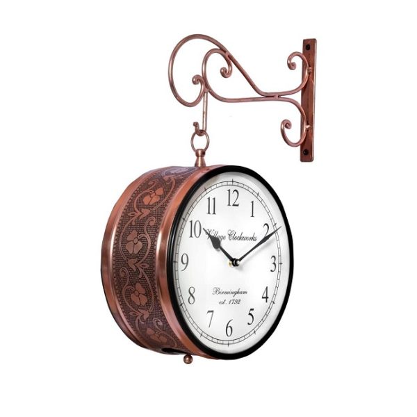 Metal Vintage Double Sided Antique Wall Clock / Station Clock (12 - Inch) - Image 2