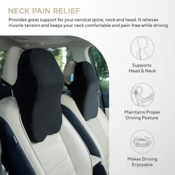 Park+ Orthopedic Ergonomic Contour Headrest Memory Foam Car Pillow / Office Chair Back Support - Image 2