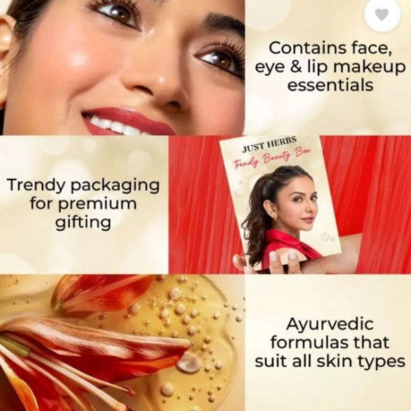 Just Herbs Make Up Kit - (Kajal, Lip Gloss, Cheek & Tint, Foundation & Strobe Cream) - Image 3