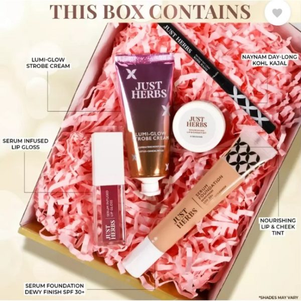 Just Herbs Make Up Kit - (Kajal, Lip Gloss, Cheek & Tint, Foundation & Strobe Cream) - Image 4