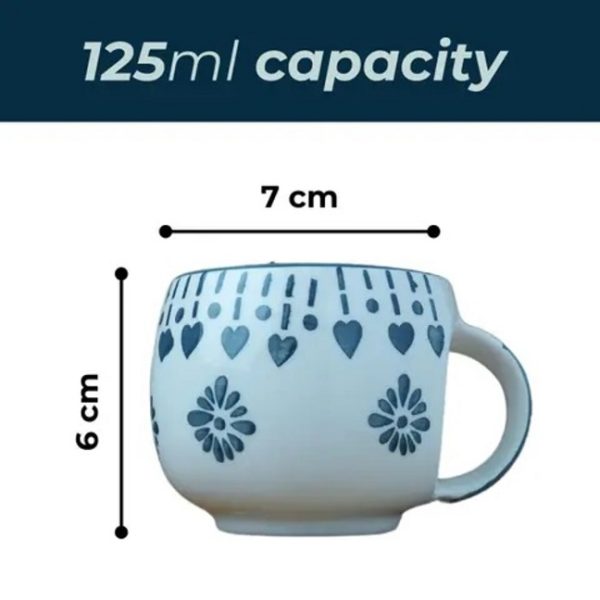Set of 6 Ceramic Coffee / Milk / Tea Cup (125 ml) - Unbranded - Image 2