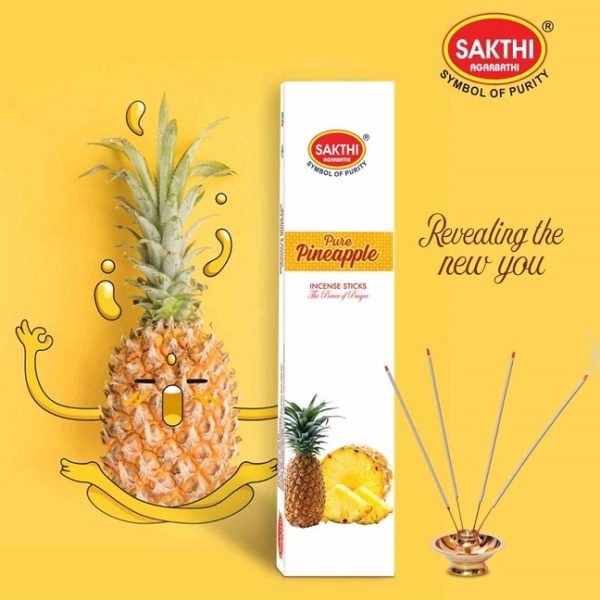 Sakthi Agarbathi Pure Pineapple Incense Sticks (pack of 11) - Image 2