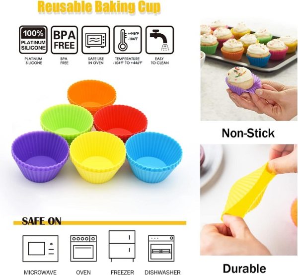 Silicone Muffins / Cupcake / Cake Moulds (pack of 6) - Image 3