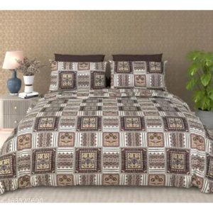 ISHANHOME Premium cotton double sheet with 2 pillow covers