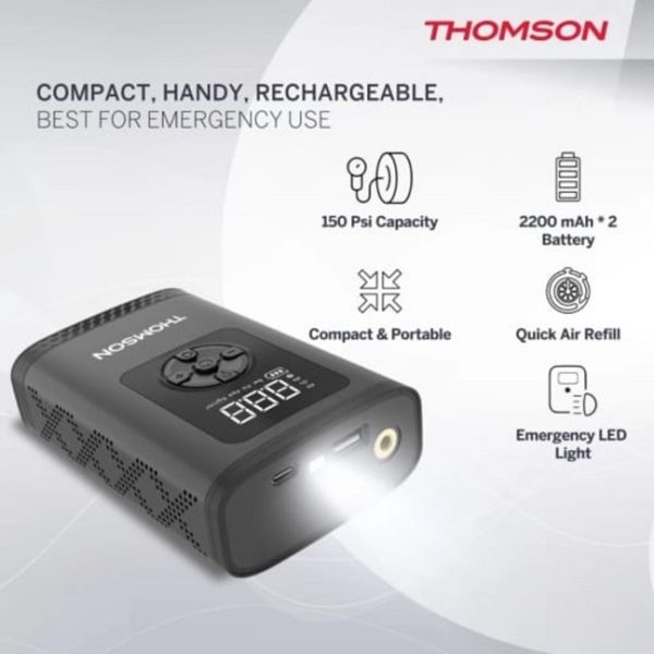 Thomson 150 PSI Digital Tyre Air Pump for Car & Bike - Image 2