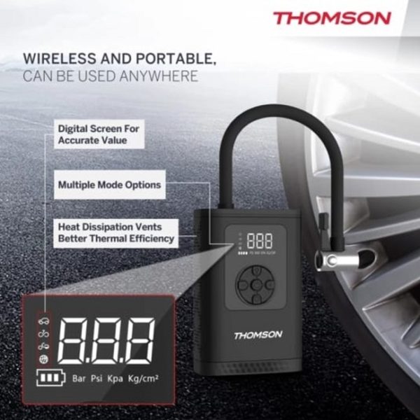 Thomson 150 PSI Digital Tyre Air Pump for Car & Bike - Image 3