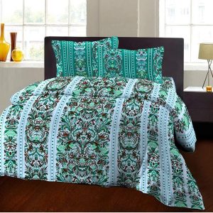 Bombay Dyeing 104 TC Cotton Double Bedsheet (Blue)