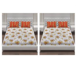 Monte Carlo Moca 104 TC Pack of 2 Cotton Double Bedsheets (23Bs-Fiona-68)