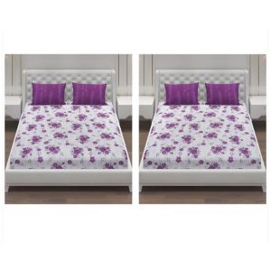 Monte Carlo Moca 104 TC Pack of 2 Cotton Double Bedsheets (23Bs-Fiona-66)