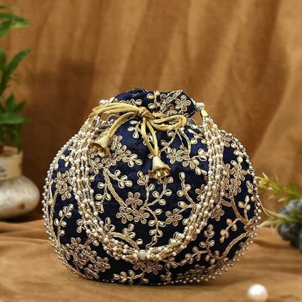 Traditional Embroidered Women Potli Bag for Wedding / Party / Return Gifts - Image 3