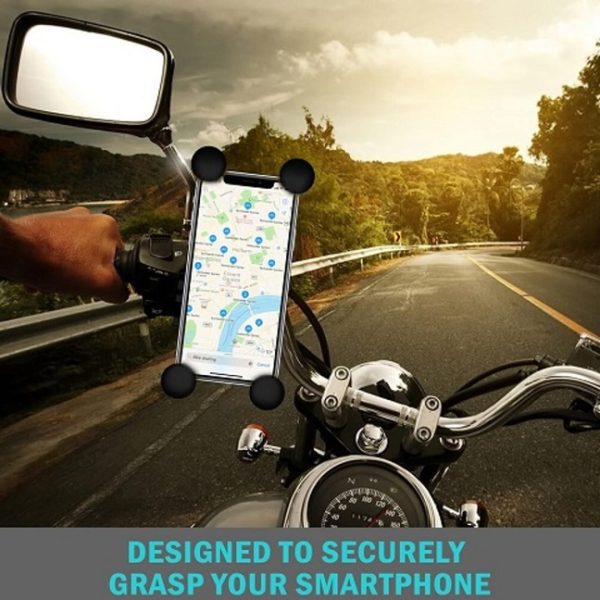 Universal Bike Mobile Holder with USB Charger Port and 360 Degree Rotation - Image 4