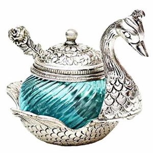 Designer White Metal Duck Bowl Container
