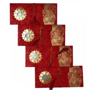 Premium Embroidery Design Shagun Envelope with Rs 1 Coin (1 piece)