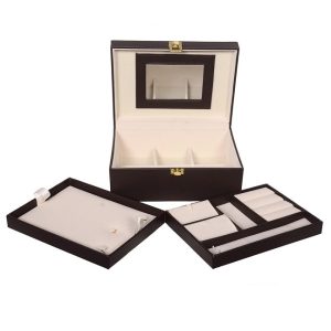 Premium PU Leather Women's Jewellery Box (Coffee Brown)