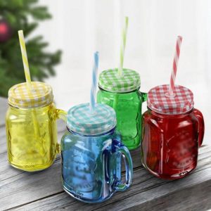 Mason Glass Jar Set (1 piece - random color)