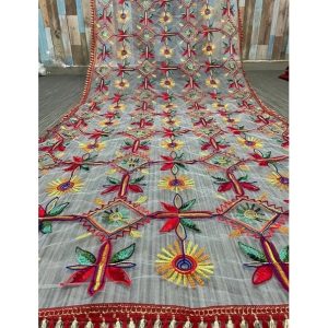 Fancy Embroidered Net Dupatta for Women