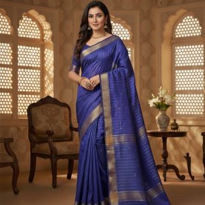 Mangalgiri silk saree with zari border