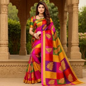 Women's Art Silk Saree with Blouse Piece
