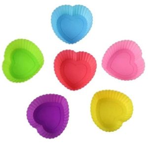 Heart Shape Silicone Muffins / Cupcake / Cake Moulds (pack of 6)