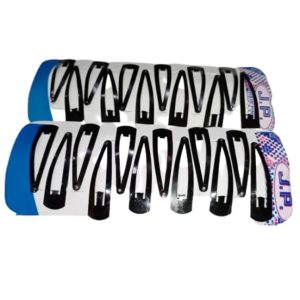 Black metal hair clip for women (Set of 12) - Big size