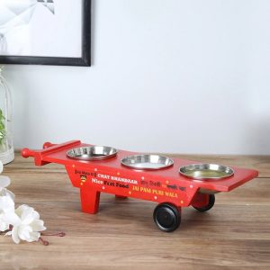 Wooden Haath Gadi Dip With Bowls