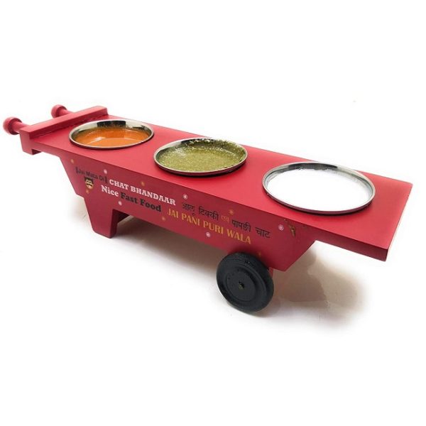 Wooden Haath Gadi Dip With Bowls - Image 3