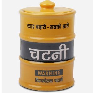 Yellow Barrel Chutney Jar