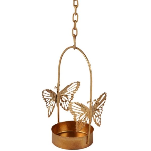 Gold Metal Hanging Tea Light Holder (Set of 4) - Image 3