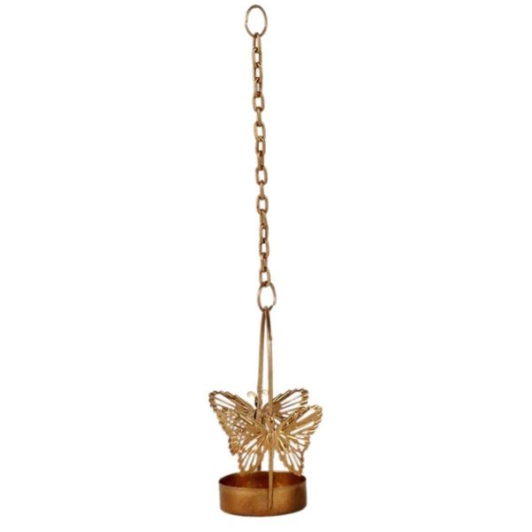 Gold Metal Hanging Tea Light Holder (Set of 4) - Image 4