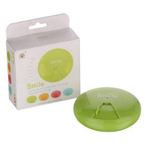 Smile One Week Round Plastic Pill Box (Random color)