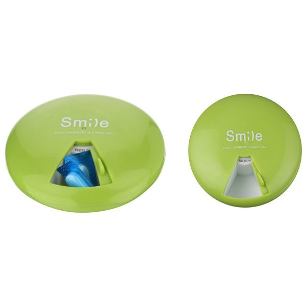 Smile One Week Round Plastic Pill Box (Random color) - Image 4