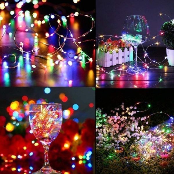 Battery Operated LED Copper Wire String Light - 3 Mtrs - Image 2
