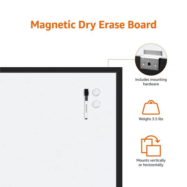 Magnetic Framed Dry Erase White Board (23 x 35 Inch) - Image 2