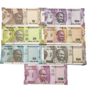 Children bank of India Fake currency note for kids playing (Pack of 25)