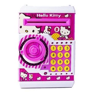 Hello Kitty Electronic Lock Piggy Bank ATM with Password and auto pull money feature like real ATM