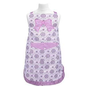 Cotton 3 Pieces Apron with Front Pocket (Purple)