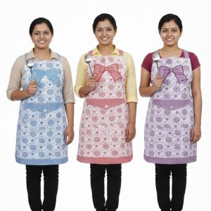 Cotton Apron with Front Pocket (Random color) - 1 piece