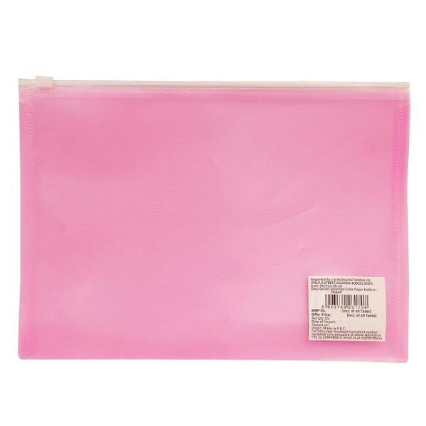 JB Assorted Paper Zipped Folder (Random color) - Image 2