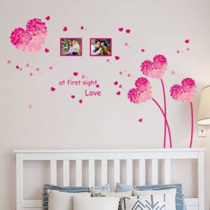 Photos with heart and flowers Wall Sticker