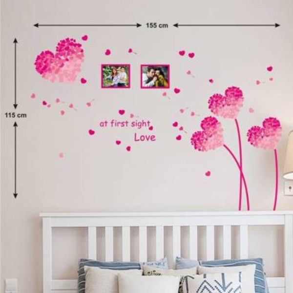 Photos with heart and flowers Wall Sticker - Image 2