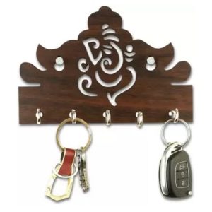 Ganesha Wooden Key Holder (5 Hooks)
