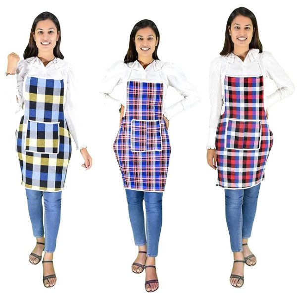 Cotton Kitchen Apron with Front Pocket (1 piece)