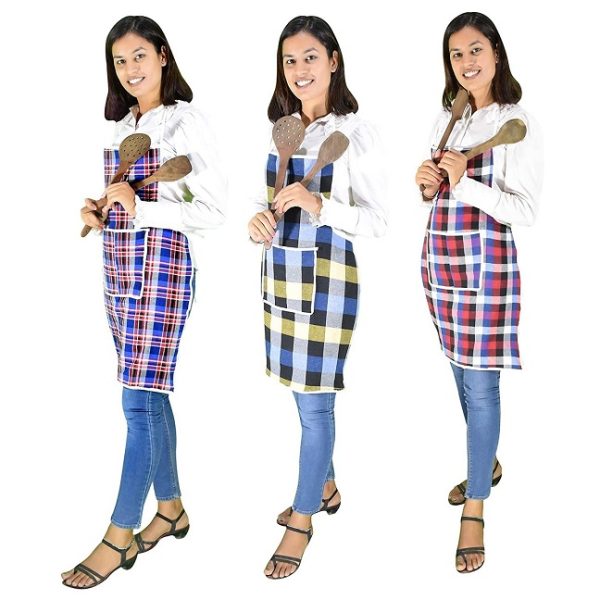 Cotton Kitchen Apron with Front Pocket (1 piece) - Image 2